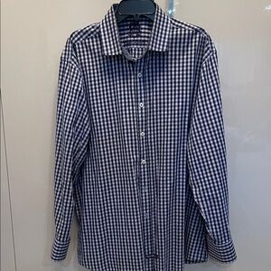 English Laundry Navy and White Checkered Shirt